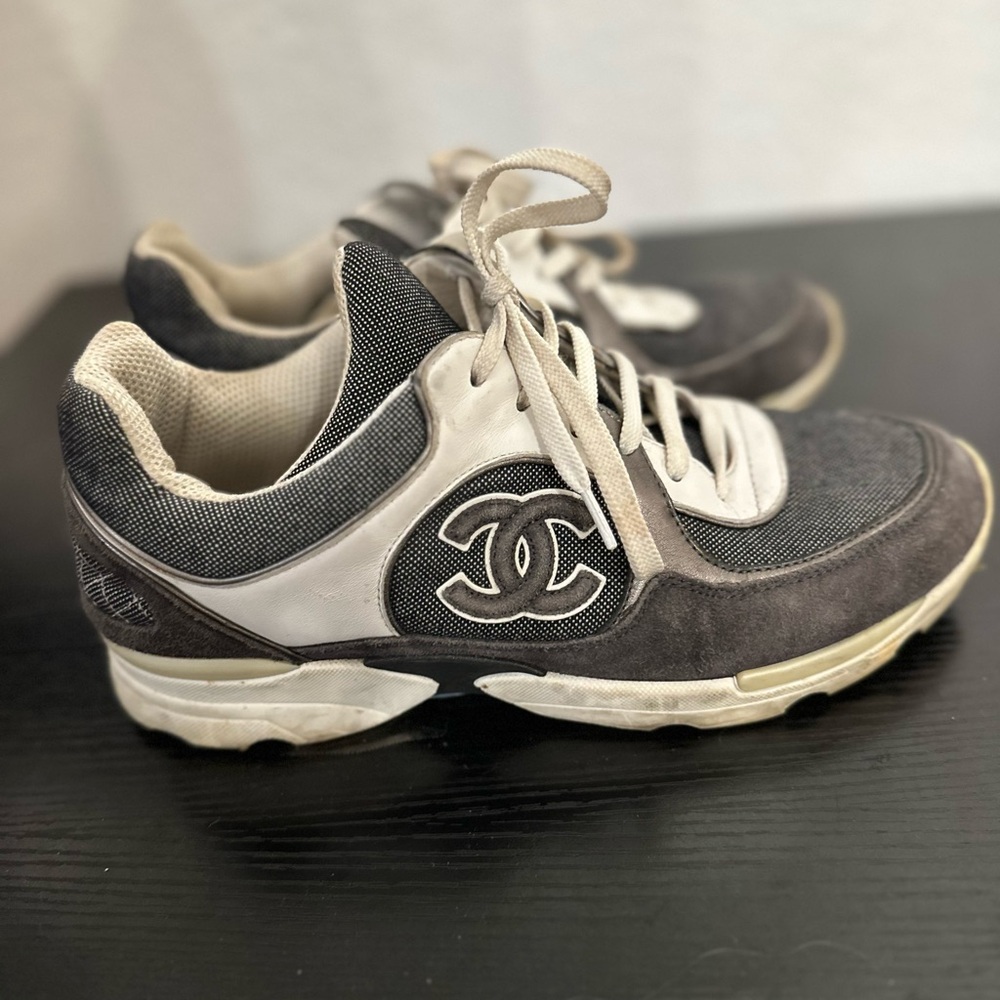 Chanel suede and leather sneakers